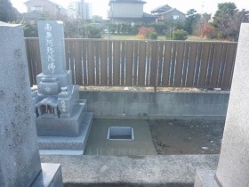 愛知県あま市法光寺墓地でお墓建立工事開始　基礎コンクリート