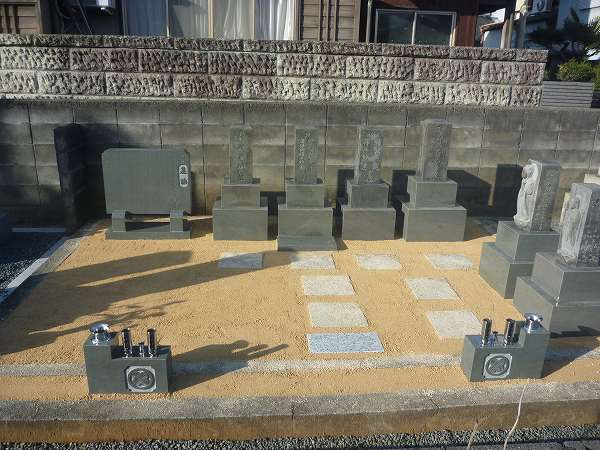 岐阜市教寿寺墓地で小松石のお墓リフォーム完成