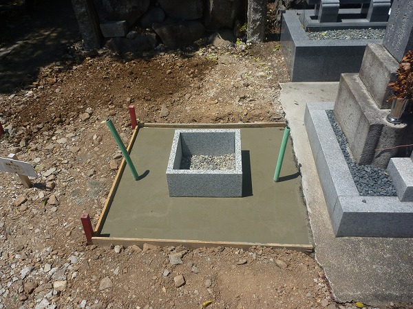 岐阜市市営上加納墓地でお墓建立工事開始　10号地区