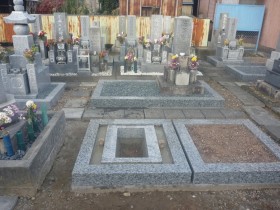岐阜市塩谷墓地でお墓建立工事開始しました