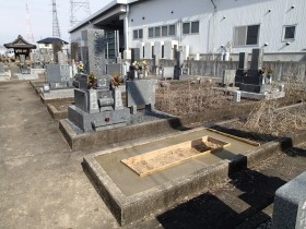 本巣郡北方町の地域墓地でお墓建立工事開始