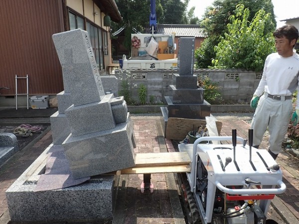 地震対策施工のしてあるお墓の撤去