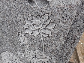 蓮の立体彫り