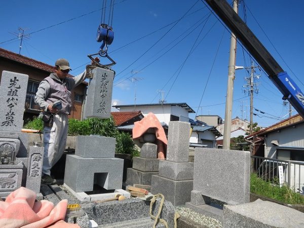 トラッククレーンで施工