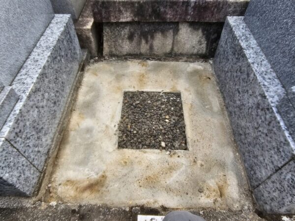 モルタル接着剤が乾いたところ